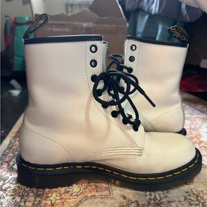 White Doc Martin Lace Up Women’s Boots